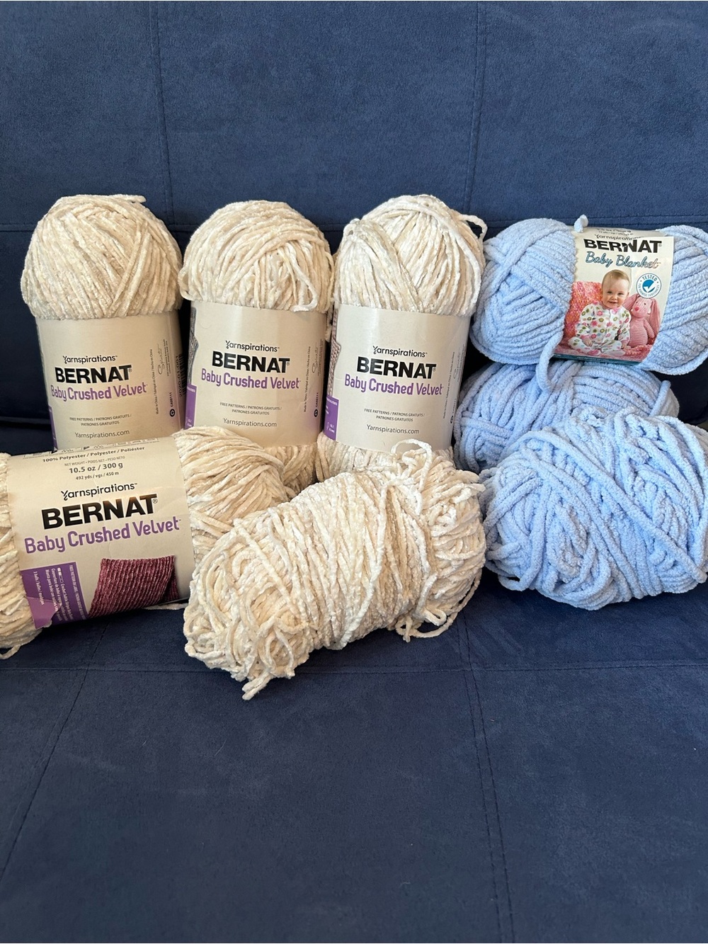 Bernat Yarnspirations Whipping Cream & Baby Blue Bundle